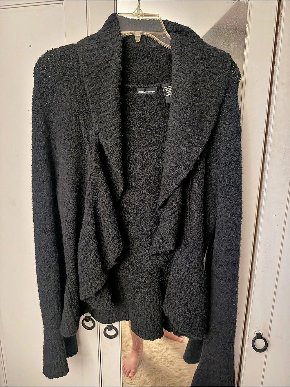 Moda International Black Open Front Cardigan